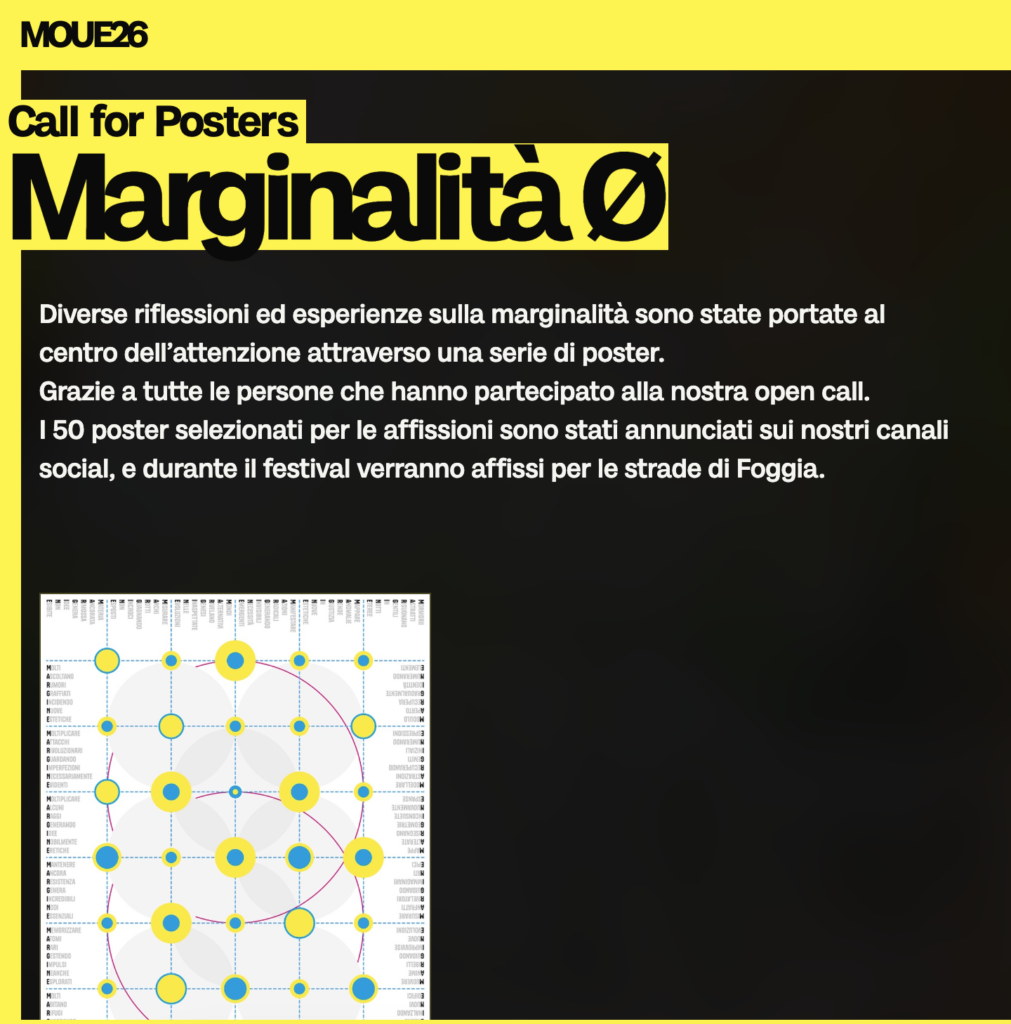 Poster "Acrostico di Margine" | Marginalità al MOUE 26 | Foggia