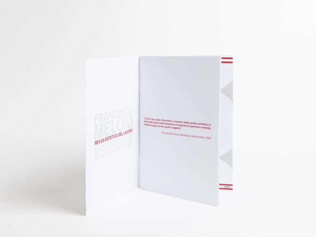 Pubblicazione Catalogo “REV.00. Estetica del lavoro” di Francesco Meloni | a cura di Jasmin Prezioso